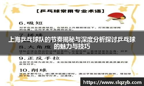 上海乒乓球队的节奏揭秘与深度分析探讨乒乓球的魅力与技巧